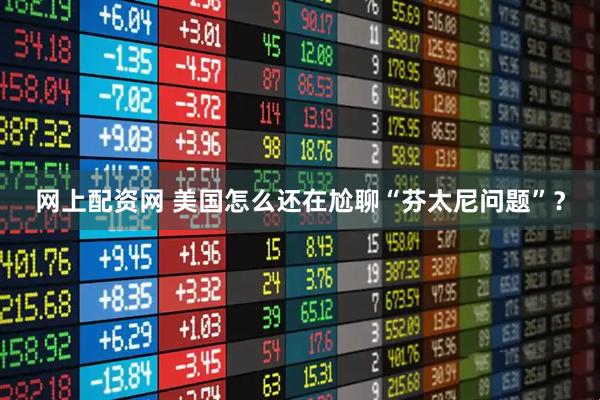 网上配资网 美国怎么还在尬聊“芬太尼问题”？